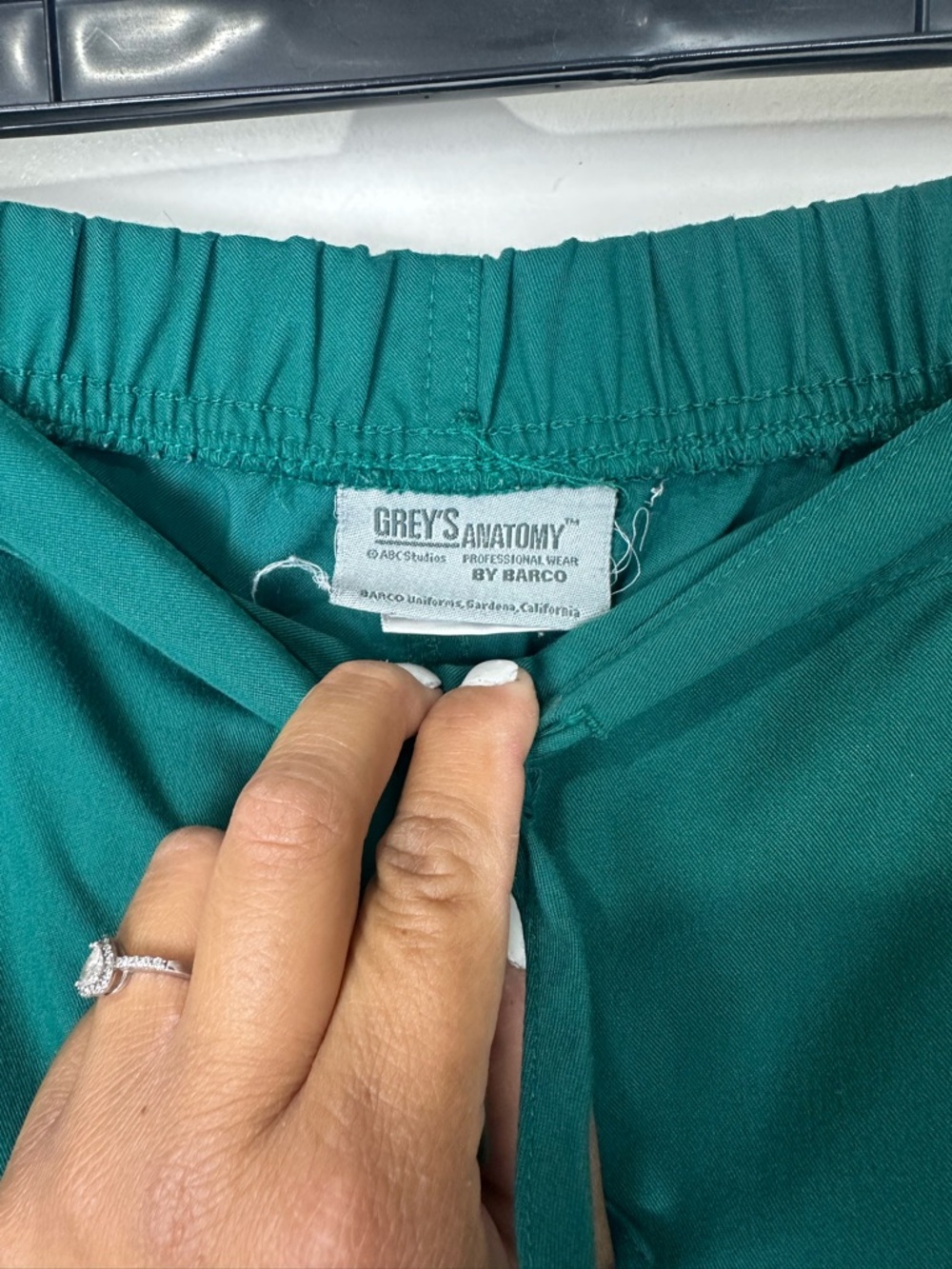 Grey's Anatomy Teal Drawstring Scrub Pants - Picture 2 of 4